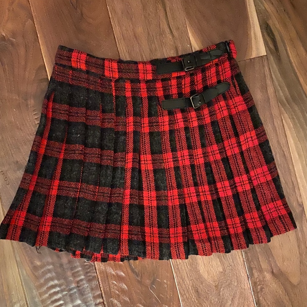 Zara girls pleated plaid skirt